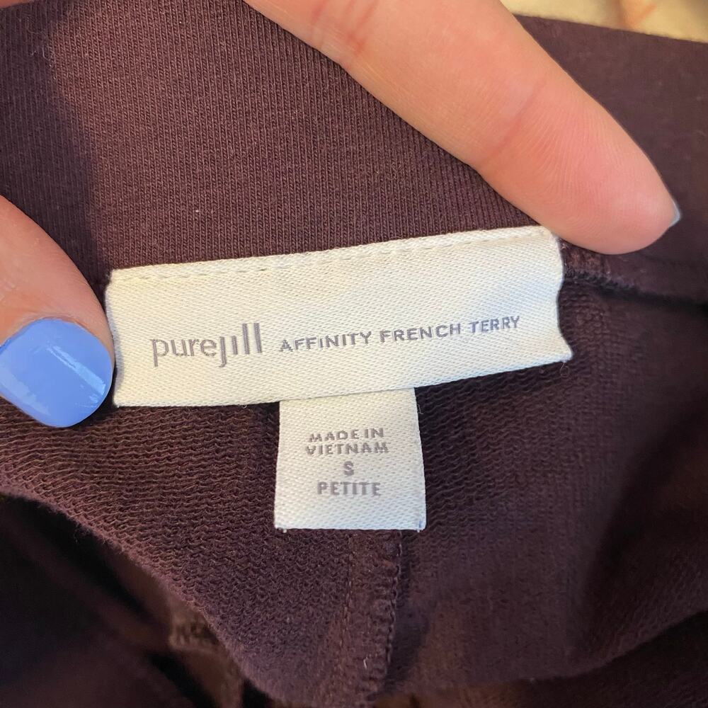 J. Jill Pure Jill Affinity French Terry Pants Womens Size Small Petite Purple - Picture 3 of 4